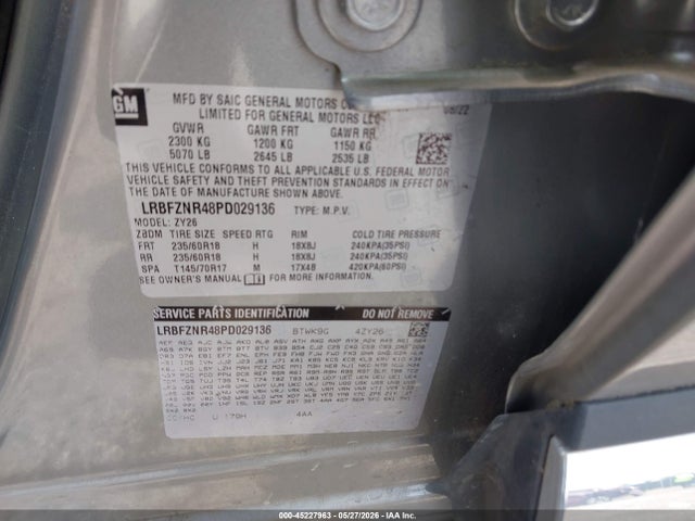2023 Buick Envision Essence Fwd მანქანა იყიდება აუქციონზე, vin: LRBFZNR48PD029136, აუქციონის ნომერი: 45227963