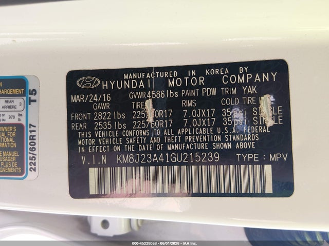 Hyundai TUCSON SE 2016 KM8J23A41GU215239 Image 9