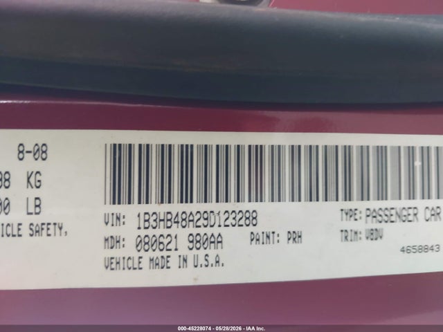 Aukcja sprzedaży 2009 Dodge Caliber Sxt, vin: 1B3HB48A29D123288, numer aukcji: 45228074