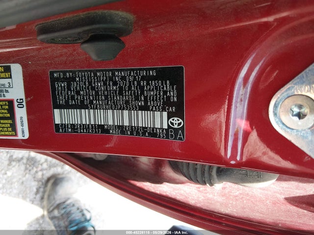 Toyota COROLLA LE 2018 5YFBURHE0JP753553 Image 9