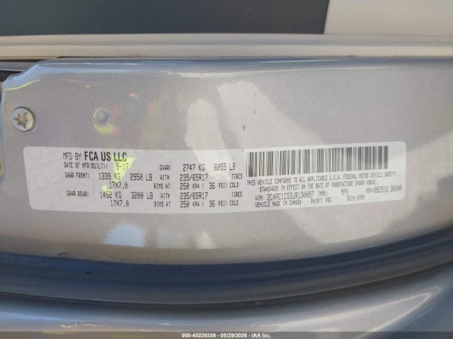 2018 Chrysler Pacifica Lx მანქანა იყიდება აუქციონზე, vin: 2C4RC1CG3JR130097, აუქციონის ნომერი: 45228338