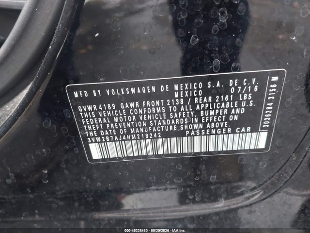 Volkswagen Jetta 1.4t S 2017 3VW2B7AJ4HM218242 Image 9