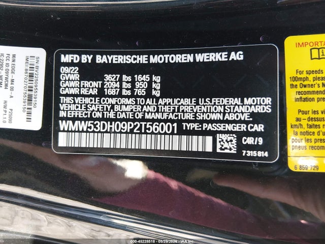 Aukcja sprzedaży 2023 Mini Hardtop Cooper S, vin: WMW53DH09P2T56001, numer aukcji: 45228518