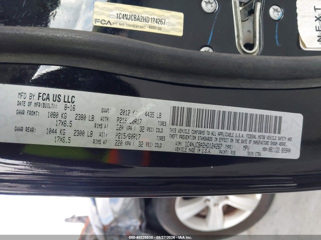 Продаж на аукціоні авто 2017 Jeep Compass Sport Fwd, vin: 1C4NJCBA2HD124267, номер лоту: 45228530