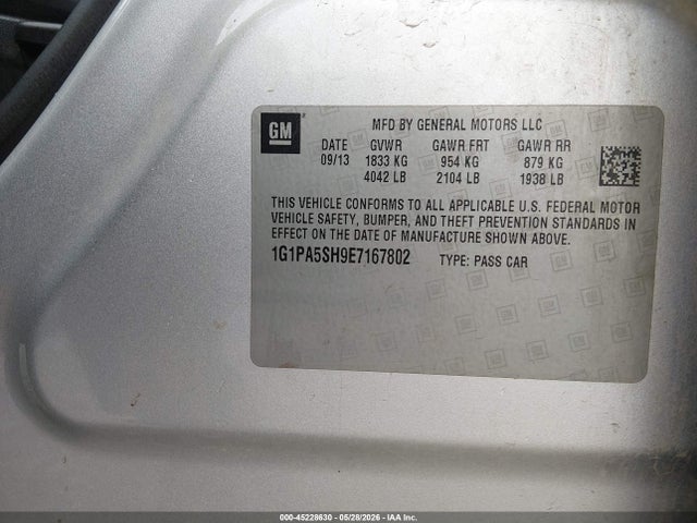 1G1PA5SH9E7167802 Chevrolet Cruze Ls Auto