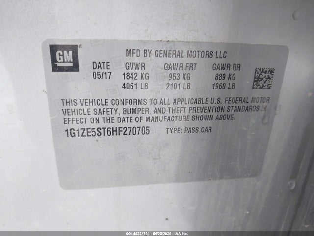 1G1ZE5ST6HF270705 Chevrolet MALIBU 1LT