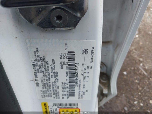 Продажа на аукционе авто 2016 Ford Fusion Se, vin: 3FA6P0HDXGR283732, номер лота: 45228741