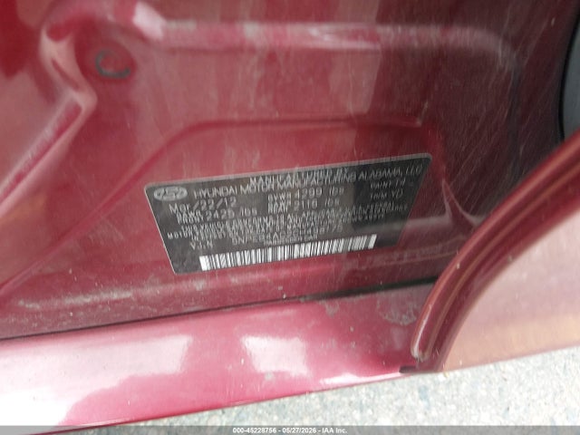 Aukcja sprzedaży 2012 Hyundai Sonata Gls, vin: 5NPEB4AC2CH498175, numer aukcji: 45228756