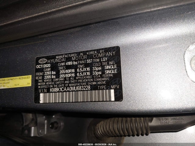 Hyundai Kona Se 2021 KM8K1CAA0MU683228 Image 9