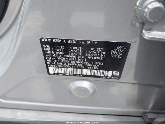 3CZRU5H50JM715829 Honda HR-V EX