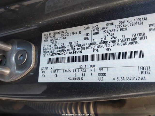 Ford Escape Active 2023 1FMCU9GN6PUA34515 Image 9