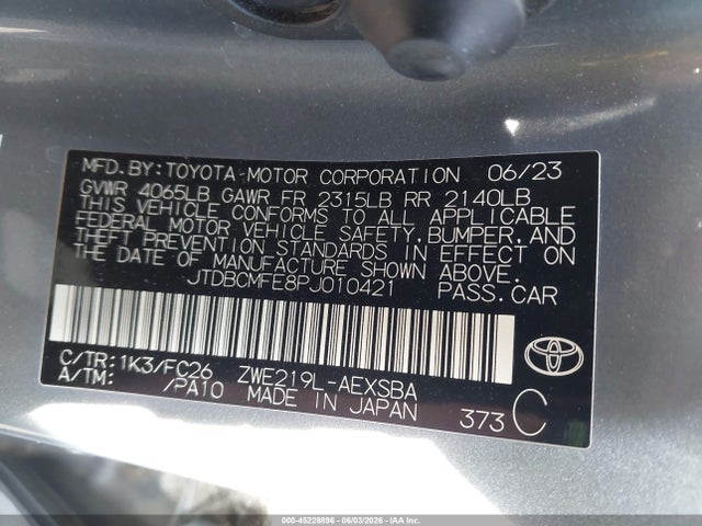 JTDBCMFE8PJ010421 Toyota Corolla Hybrid Se