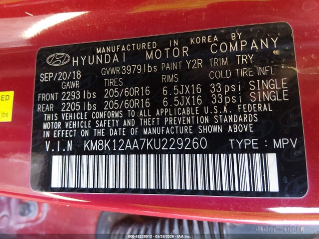 Hyundai Kona Se 2019 KM8K12AA7KU229260 Image 9