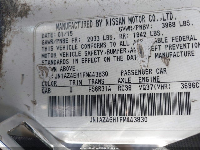Nissan 370Z 2015 JN1AZ4EH1FM443830 Image 9
