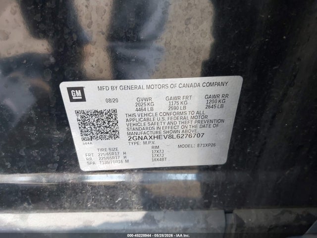 2GNAXHEV8L6276707 Chevrolet Equinox Fwd Ls