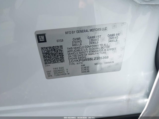 2020 Cadillac Xt6 Awd Sport მანქანა იყიდება აუქციონზე, vin: 1GYKPGRS5LZ105368, აუქციონის ნომერი: 45228983