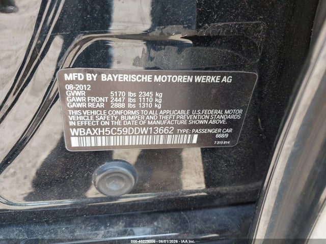 45229006 :رقم المزاد ، WBAXH5C59DDW13662 vin ، 2013 Bmw 528i Xdrive مزاد بيع