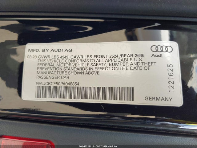 WAUCBCF50PA048854 Audi A5 Sportback Premium Plus 40 Tfsi Quattro S Tronic
