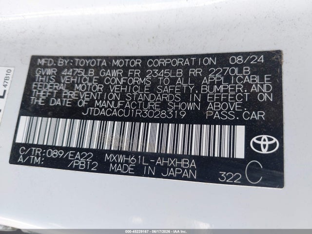 JTDACACU1R3028319 Toyota Prius Prime Xse Premium