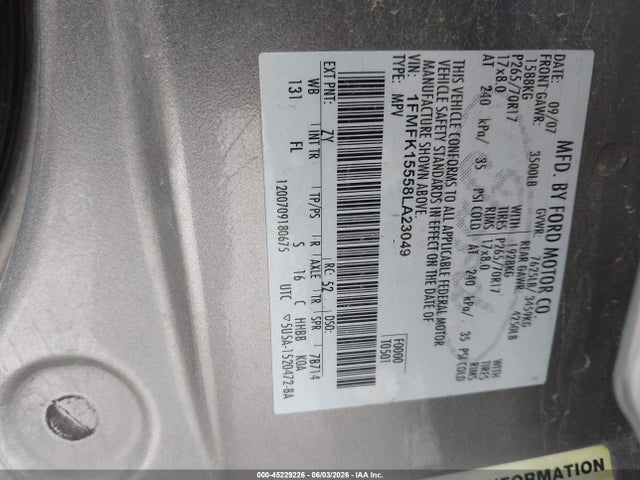 Продажа на аукционе авто 2008 Ford Expedition El Xlt, vin: 1FMFK15558LA23049, номер лота: 45229226
