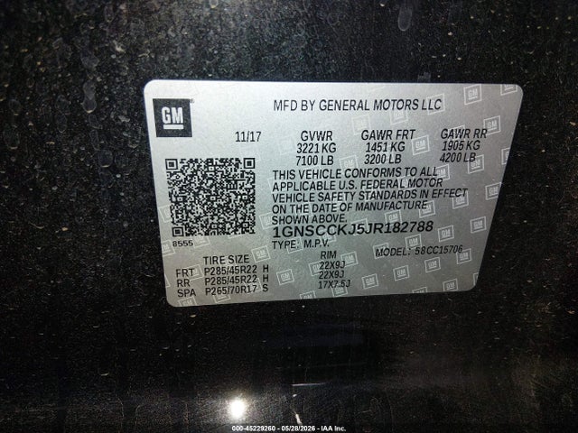 Chevrolet Tahoe Premier 2018 1GNSCCKJ5JR182788 Image 9
