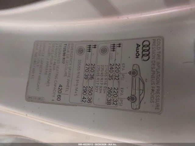 45229313 :رقم المزاد ، WAUAC48H74K000310 vin ، 2004 Audi A4 1.8t مزاد بيع