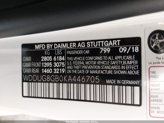WDDUG8GB0KA446705 Mercedes-Benz S 560 4matic