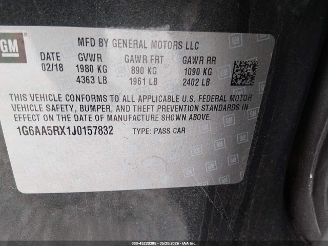 Cadillac Ats Standard 2018 1G6AA5RX1J0157832 Image 9