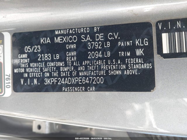 KIA Forte Lxs 2023 3KPF24ADXPE647200 Image 9