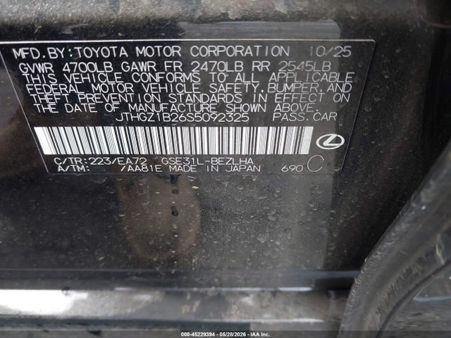 JTHGZ1B26S5092325 Lexus Is 350 F Sport