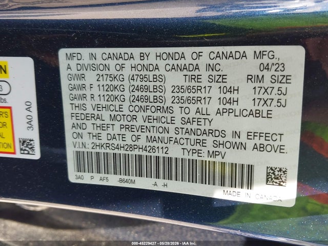 Honda Cr-v Lx Awd 2023 2HKRS4H28PH426112 Image 9