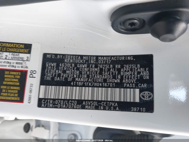 Toyota CAMRY XSE 2017 4T1BF1FK7HU416701 Image 9