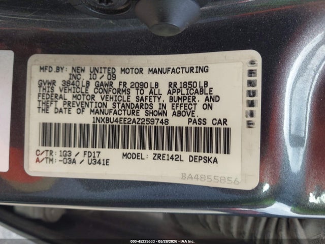 Продажа на аукционе авто 2010 Toyota Corolla S, vin: 1NXBU4EE2AZ259748, номер лота: 45229533