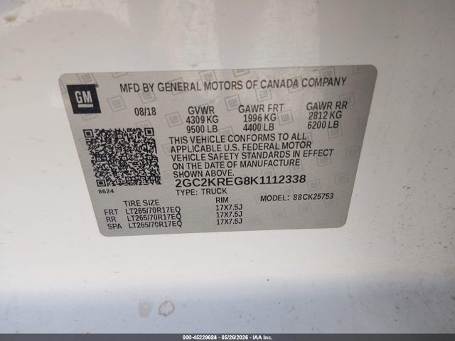 Chevrolet Silverado 2500hd Wt 2019 2GC2KREG8K1112338 Image 9