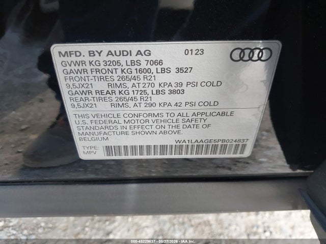 WA1LAAGE5PB024837 Audi E-tron Premium Plus Quattro