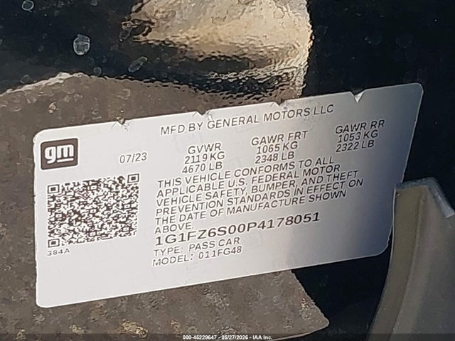 1G1FZ6S00P4178051 Chevrolet Bolt Euv Fwd Premier