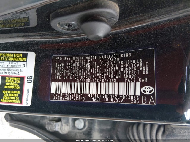 Toyota COROLLA LE 2019 5YFBURHE2KP878149 Image 9