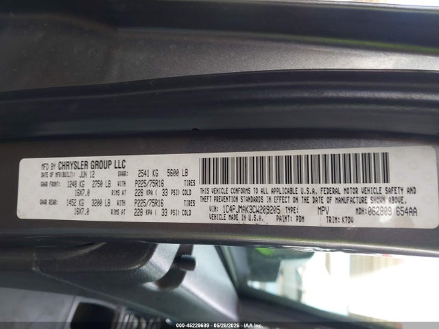Aukcja sprzedaży 2012 Jeep Liberty Sport, vin: 1C4PJMAK3CW209205, numer aukcji: 45229689