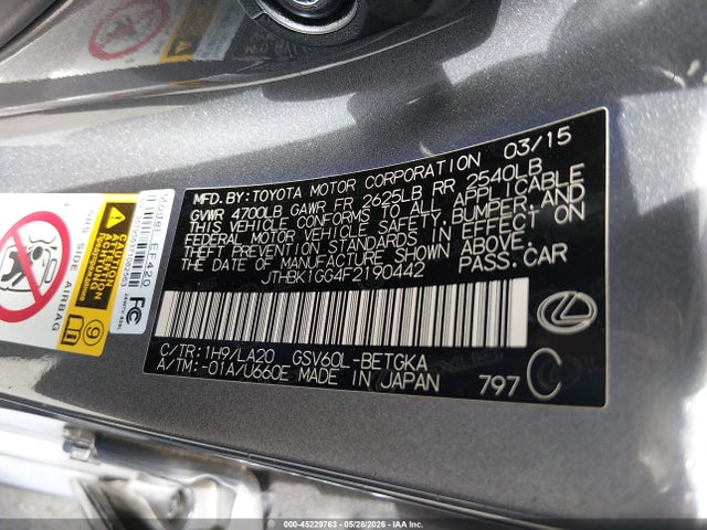 Lexus ES 350 2015 JTHBK1GG4F2190442 Image 18
