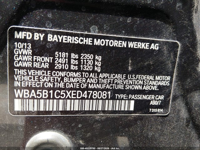 BMW 535i 2014 WBA5B1C5XED478081 Image 9