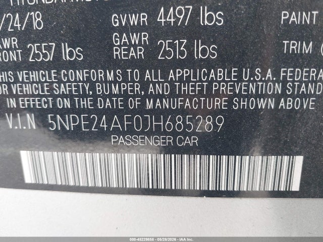Hyundai SONATA SE 2018 5NPE24AF0JH685289 Image 9
