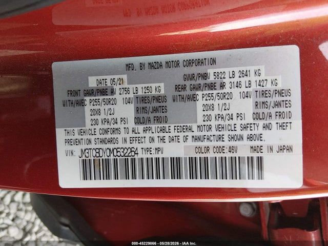 JM3TCBDY0M0532264 Mazda Cx-9 Grand Touring