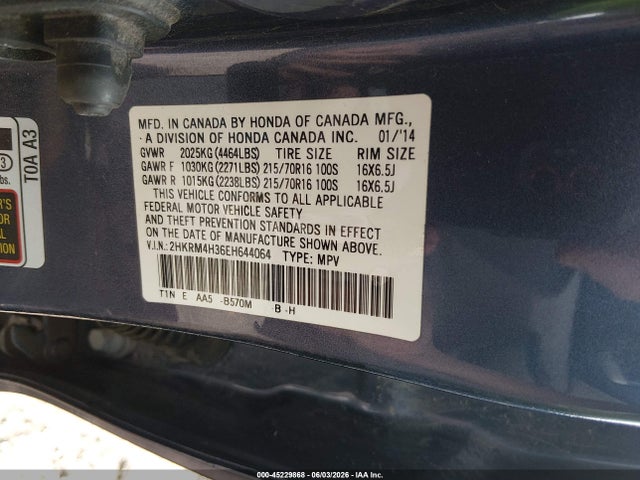Honda CR-V LX 2014 2HKRM4H36EH644064 Image 9