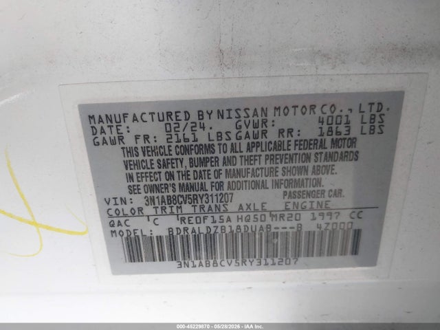 Nissan Sentra Sv Xtronic Cvt 2024 3N1AB8CV5RY311207 Image 9