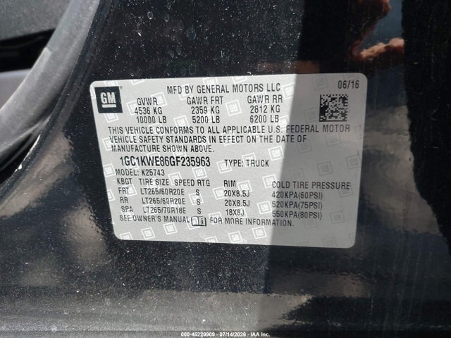 Chevrolet Silverado 2500hd Ltz 2016 1GC1KWE86GF235963 Image 9
