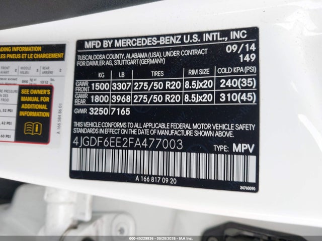 Mercedes-Benz Gl 450 4matic 2015 4JGDF6EE2FA477003 Image 9