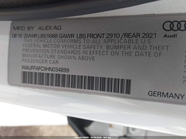 WAUFFAFC9HN034899 Audi S6 4.0t Premium Plus