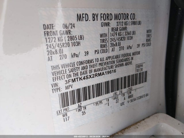 3FMTK4SX2RMA19616 Ford Mustang Mach-e Gt
