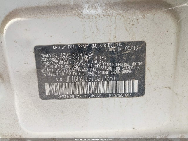 Продажа на аукционе авто 2014 Subaru Impreza 2.0i Sport Premium, vin: JF1GPAL69E8217657, номер лота: 45230015