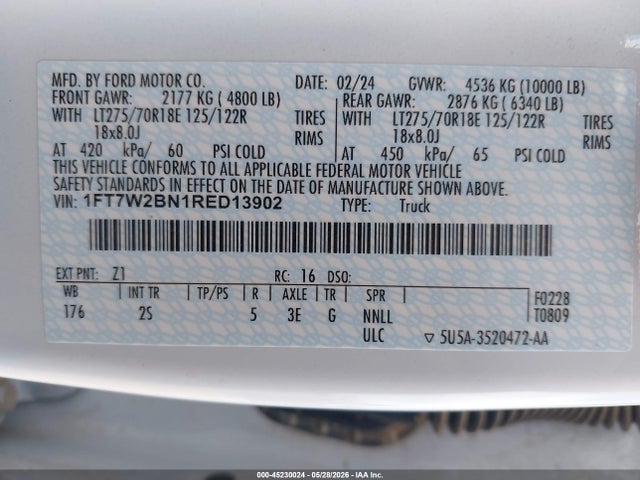 Ford F-250 Xlt 2024 1FT7W2BN1RED13902 Image 9